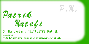 patrik matefi business card